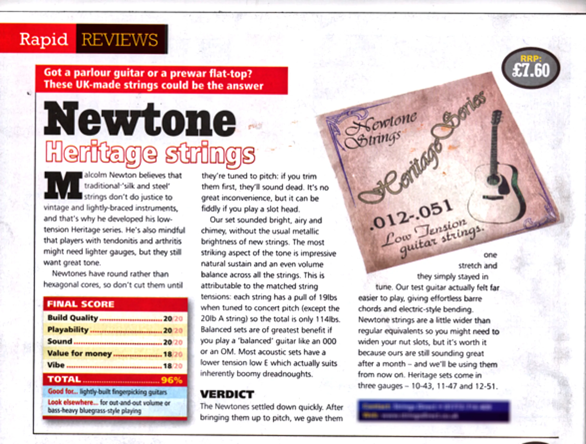Guitar Magazine review 2007